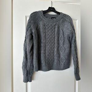 Lucky Brand Charcoal Cable Knit Sweater